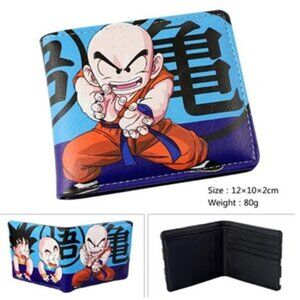 Krillin Dragon Ball Z Blue Bifold Wallet Anime Character ID Window